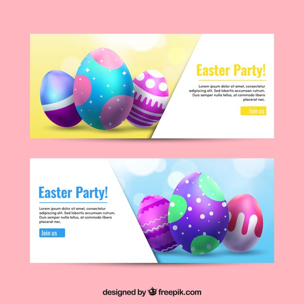 Shiny easter banners