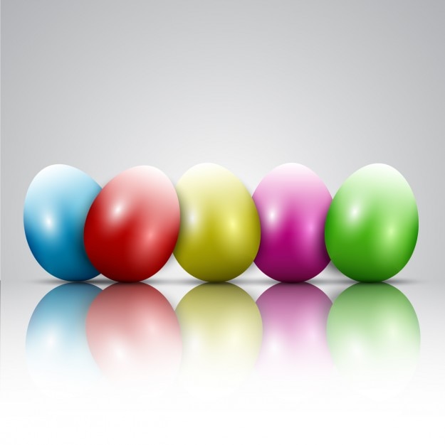 Free vector shiny easter egg collection