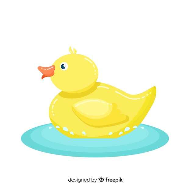 Free Vector shiny flat design yellow rubber duck