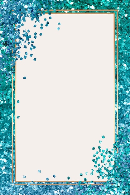 Free Vector shiny frame vector turquoise gradient background