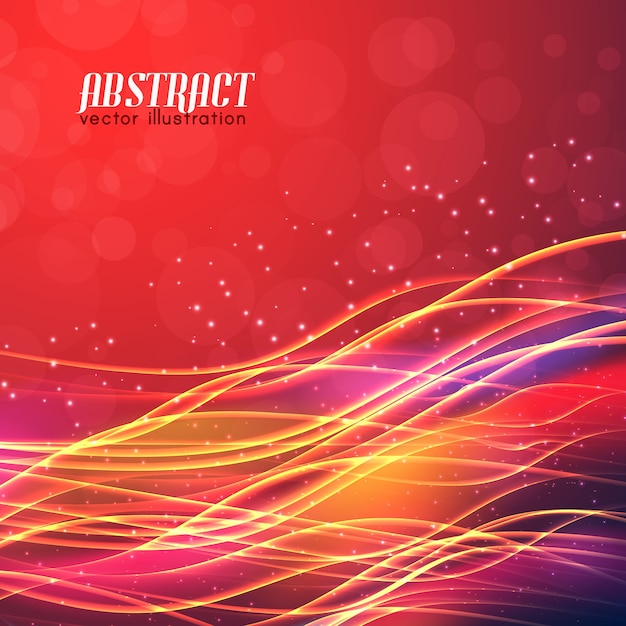 Shiny futuristic with glowing wavy lines light effects on blurred background