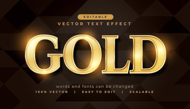 Free Vector shiny gold text effect editable font template