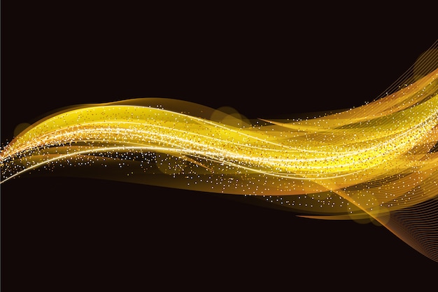 Shiny and gold wave background design