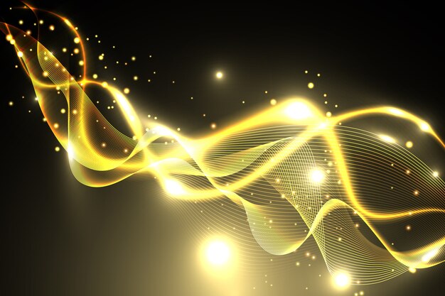 Shiny golden wave background