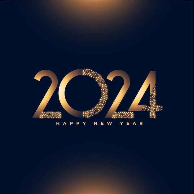 Free Vector shiny happy new year 2024 wishes background design vector