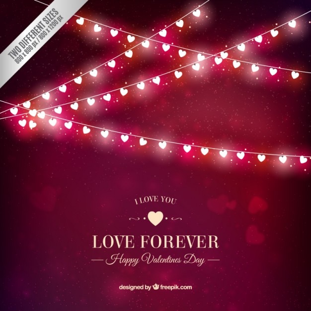 Free vector shiny hearts garlands valentine