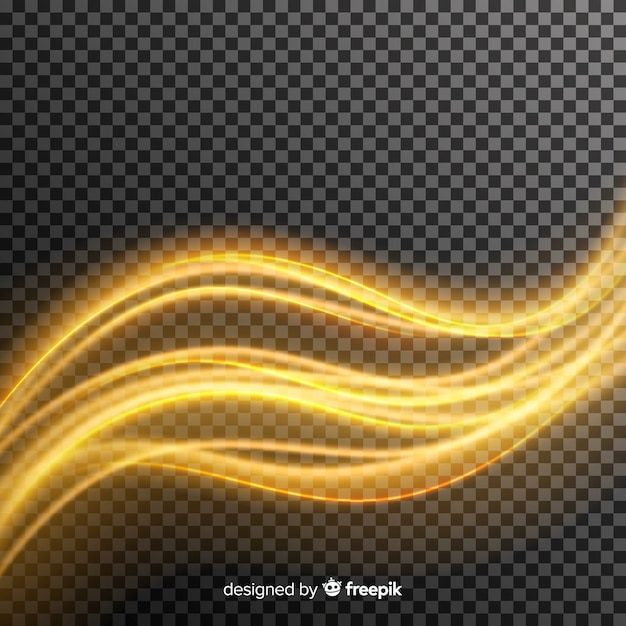 Shiny light wave effect with transparent background