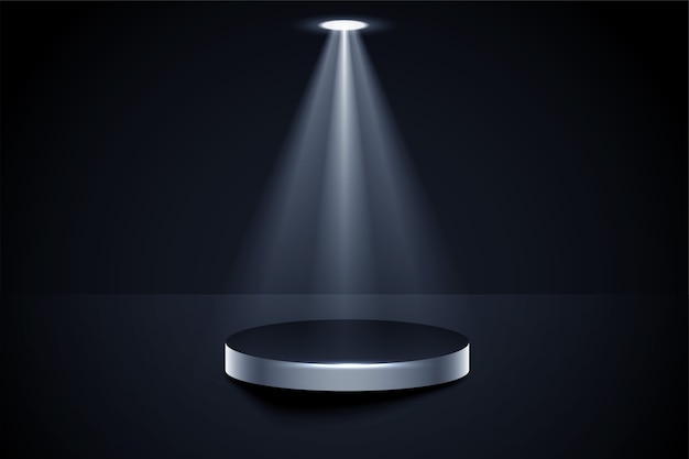 Free vector shiny podium stage with spotlight focus background