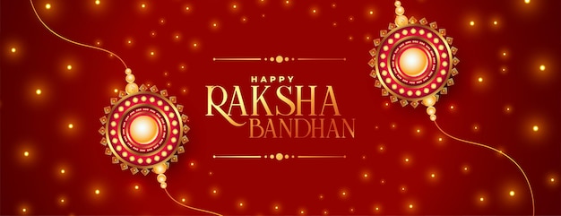 Shiny raksha bandhan festival wishes banner design