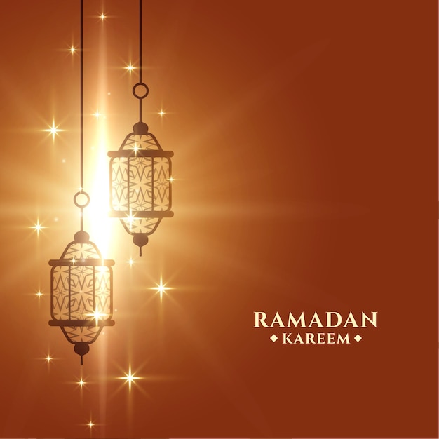 Shiny ramadan kareem greeting card template