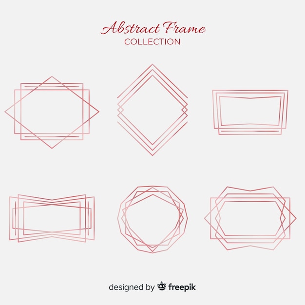 Free Vector shiny rose gold frame pack