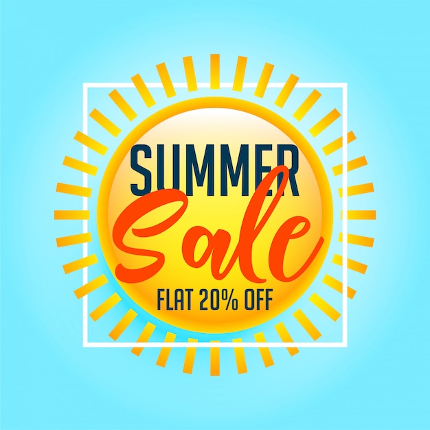 Shiny sun summer sale background