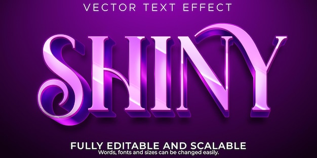 Free Vector shiny text effect, editable fashion and glossy text style