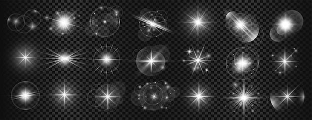 Free Vector shiny transparent silver flare background in collection