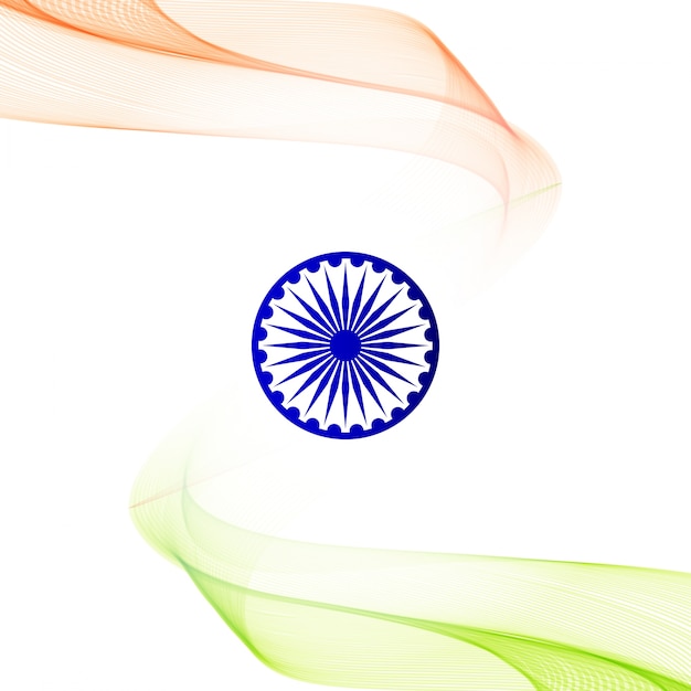 Free Vector shiny wavy indian independence day design