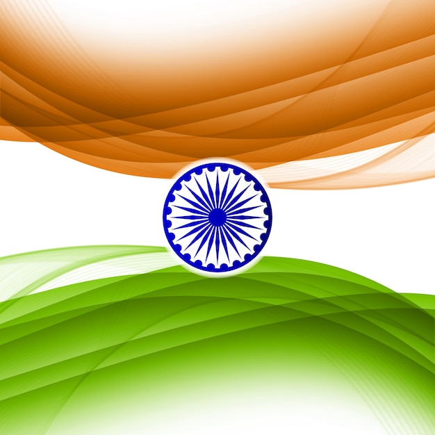 Free vector shiny wavy indian independence day design