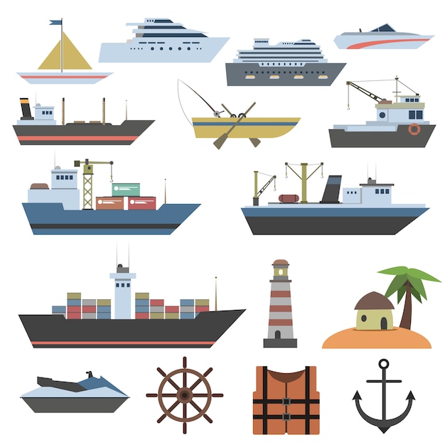 Free Vector ship flat icon