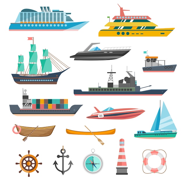 Ships Icons Set 