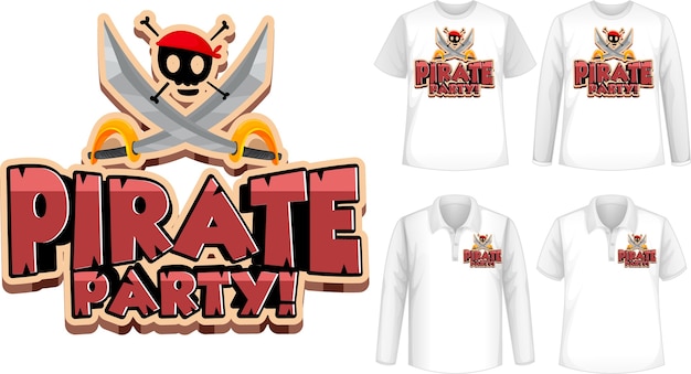 Free Vector shirt with pirate party icon