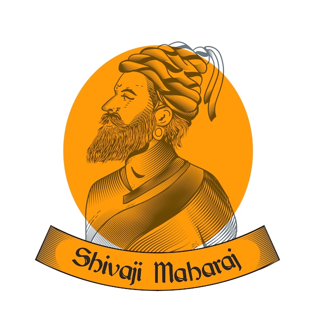 Free Vector shivaji maharaj hand drawn design