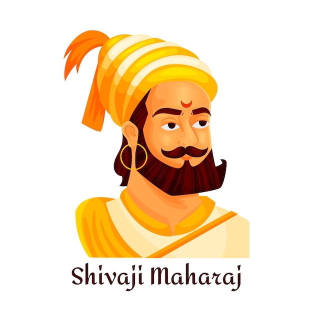 Free vector shivaji maharaj illustrated