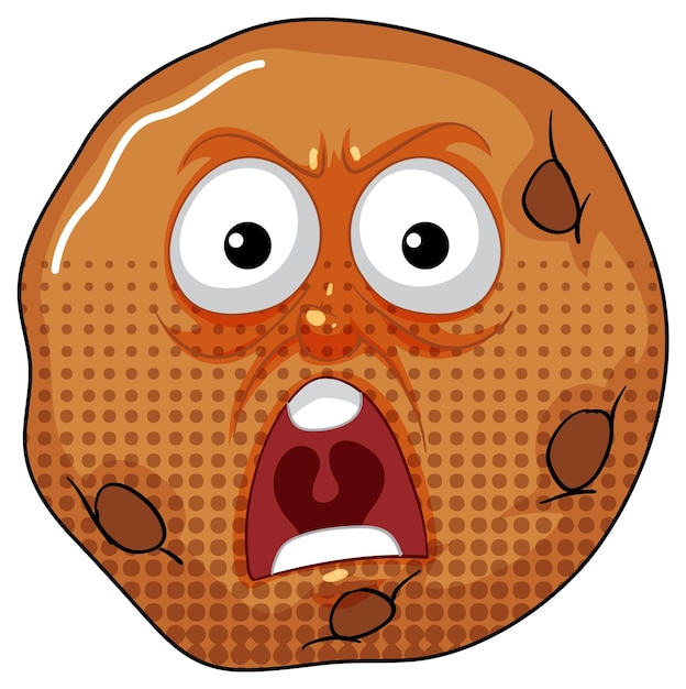 Free Vector shocked cookie cartoon illustration