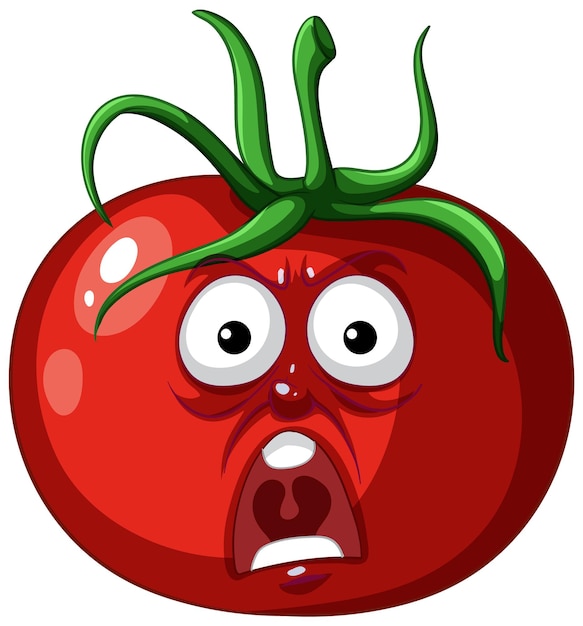 Shocked Tomato Cartoon Illustration