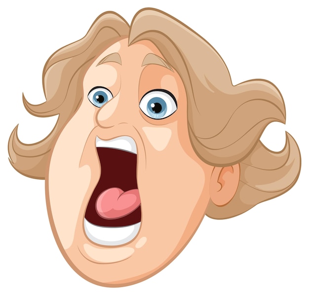 Free vector shocked woman cartoon expression