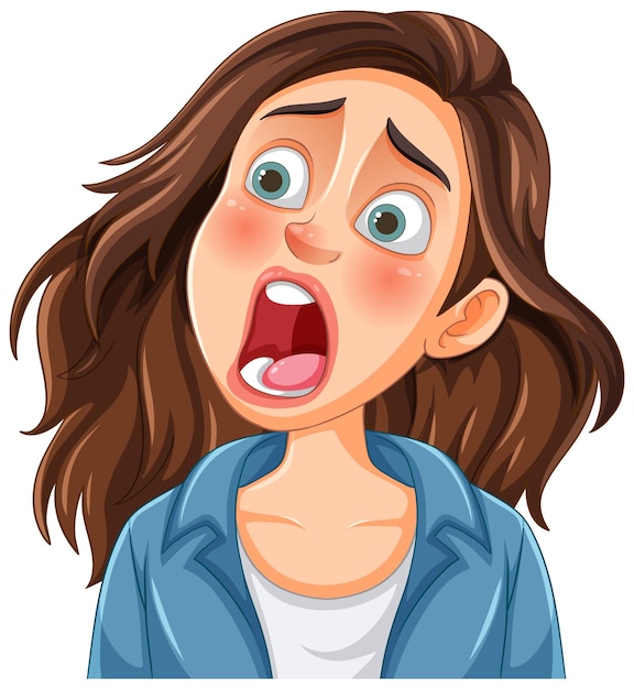 Free Vector shocked woman with open mouth