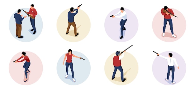 Free Vector shooting people round compositions