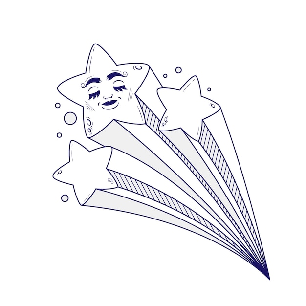 Shooting star drawing illustration