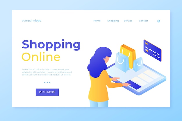 Shop online and pay by card landing page