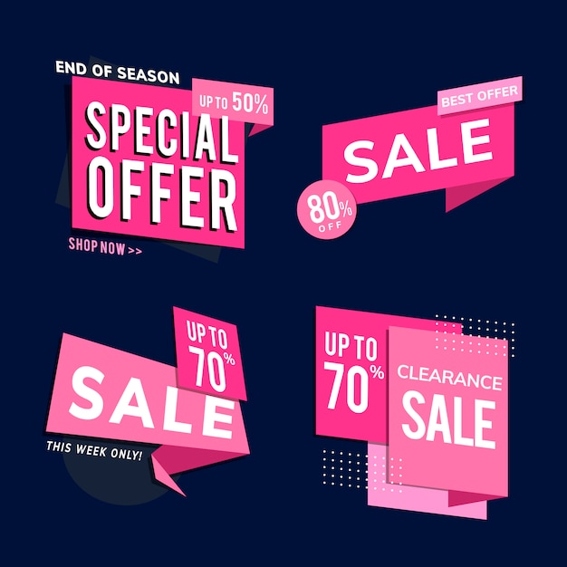 Shop sale promotion advertisements vector set