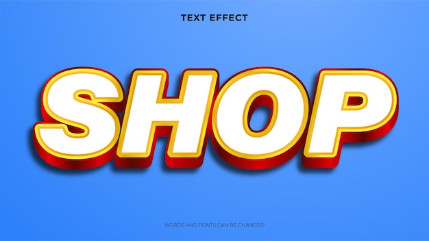 Shop text effect, editable 3d style text effect