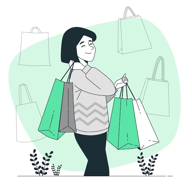 Shopping bag concept illustration