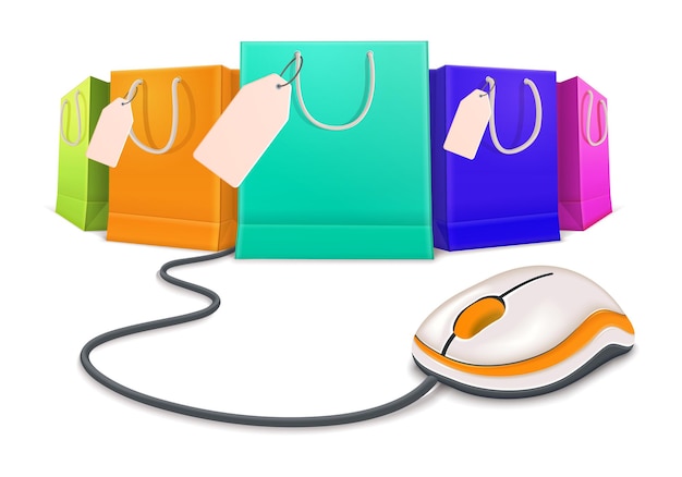 Shopping Bags Mouse Composition