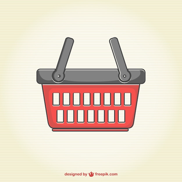 Free Vector shopping basket in red