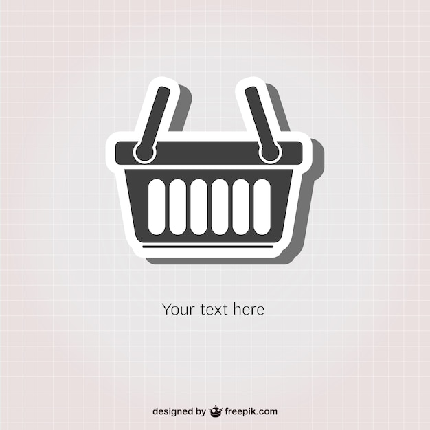 Free Vector shopping basket sticker icon 