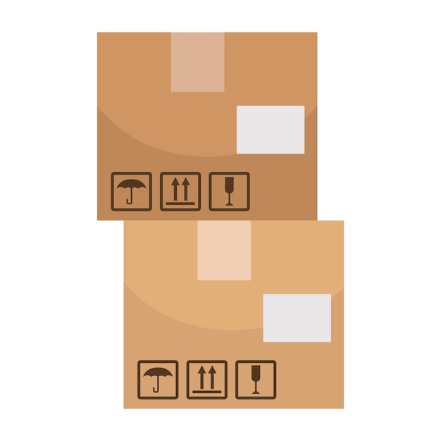 Free Vector shopping cardboard boxes icon isolated