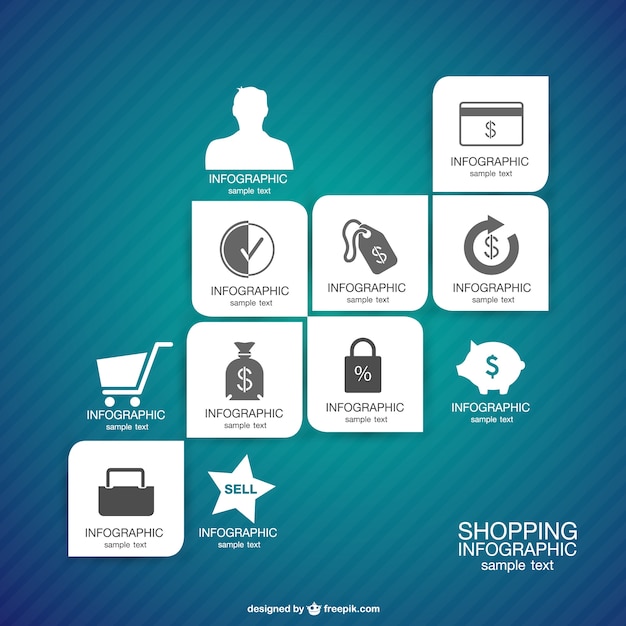 Free Vector shopping infographic vector