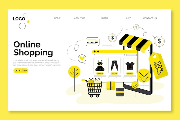 Shopping online landing page design