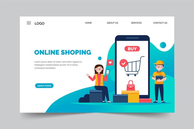 Shopping online landing page