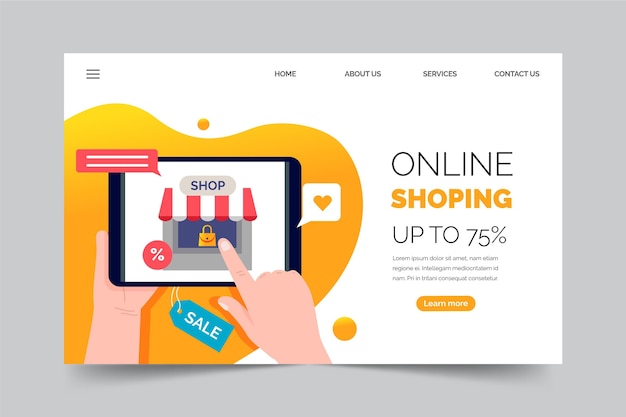 Shopping online landing page