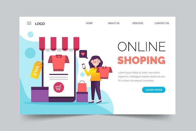 Shopping online landing page