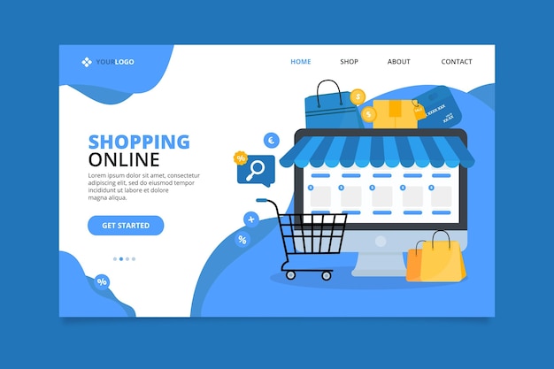 Shopping online landing page