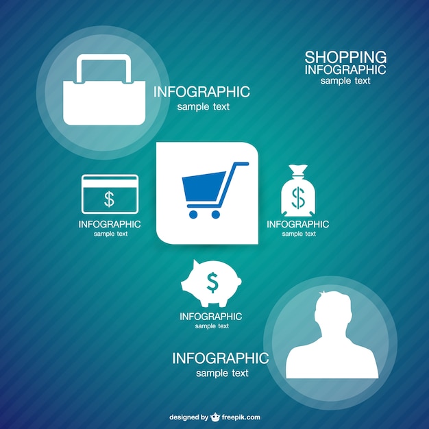 Free Vector shopping template infographic