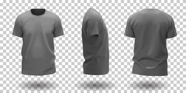 Free Vector short sleeves grey t-shirt mockup