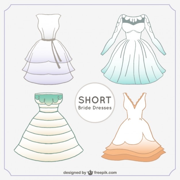 Free Vector shorts bride dress designs