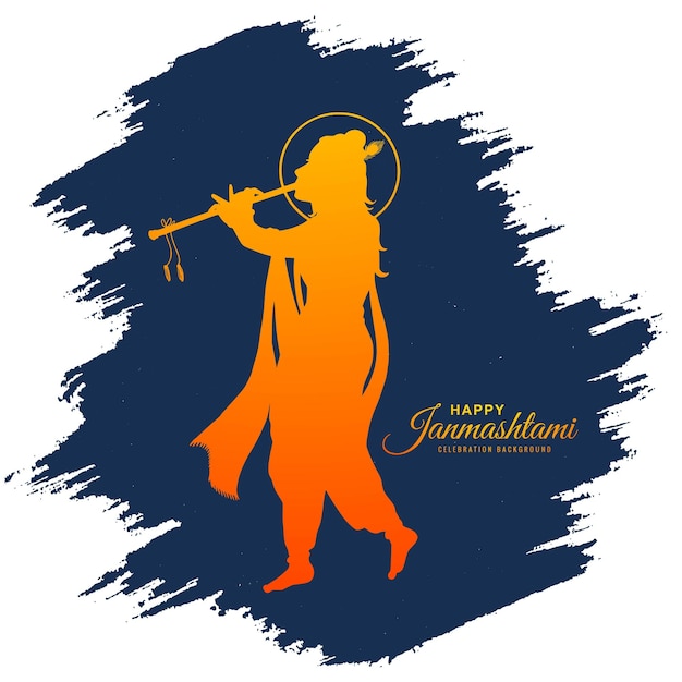 Free Vector shree krishna janmashtami festival card background