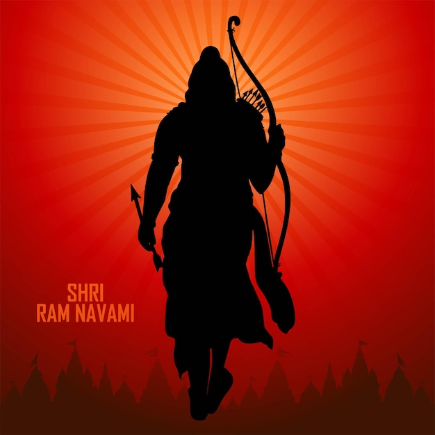 Free vector shri ram navami celebration of indian festival card background